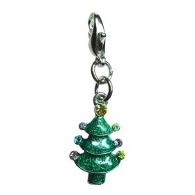 Christmas Tree with Sparkling Ornaments Enamel Charm
