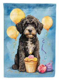 Portuguese Water Dog Happy Birthday Garden Flag Mailbox Flag Decorative Yard Flag Banner Outside Patio Artwork Yard Flower Beds, Garden Size