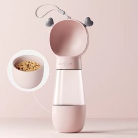 Dog Water Bottle; Portable Outdoor Pet Drink Water Bottle; Pet Supplies (Color: Cute Ears / Green, Capacity: Water Bottle & Food Container 350ml+200ml)