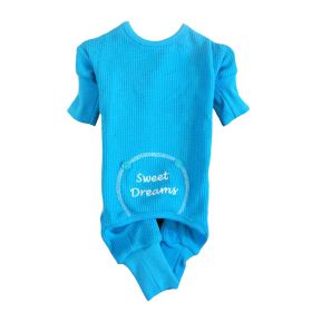 Sweet Dreams Thermal Dog Pajamas (Color: Blue, size: 2X-Large)